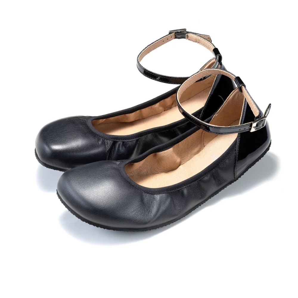 Leather Ankle Strap Ballet Flat